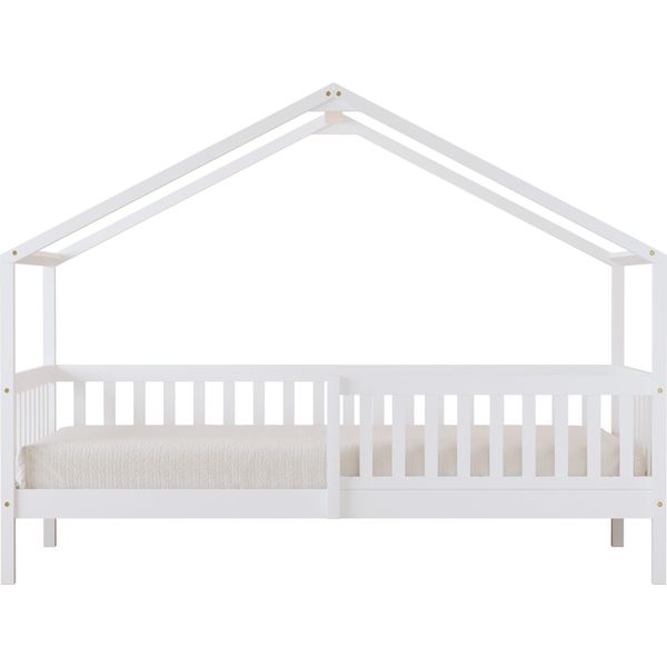 Sunny Kae Letto A Capanna Con Protezione Anticaduta, Bianco | Letto A Casetta Con Protezione Anticaduta - Senza Materasso - 207 X 96 X 156,5 Cm /-image