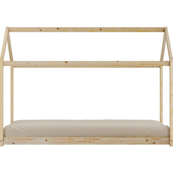 Sunny Zoey Letto Capanna, Beige | Letto A Casetta Per Bambini Senza Materasso | 206 X 98 X 154 Cm / Per Materasso Misura: 90 X 200 Cm.-image