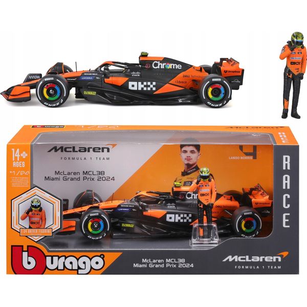 Bburago 78506 F1 2024 Mclaren Mcl38 Lando Norris 1:24 Automodellbausatz One Size-image