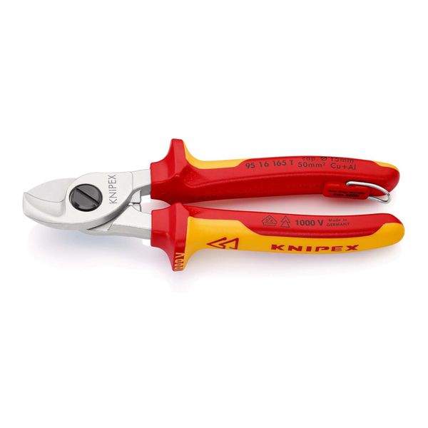 Knipex 95 16 165 T Bk Kabelschere Mit BefestigungsöSe Verchromt Vde 165 Mm)-image