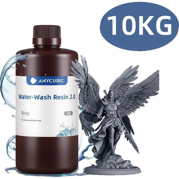 Resina Per Stampanti 3D, Lavabile In Acqua, Alta Precisione, Grigio 10 Kg-image