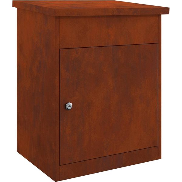 Vidaxl Cassetta Postale Con Sportello Ruggine 47,5 X 38 X 59 Cm Acciaio Resistente Alle Intemperie-image