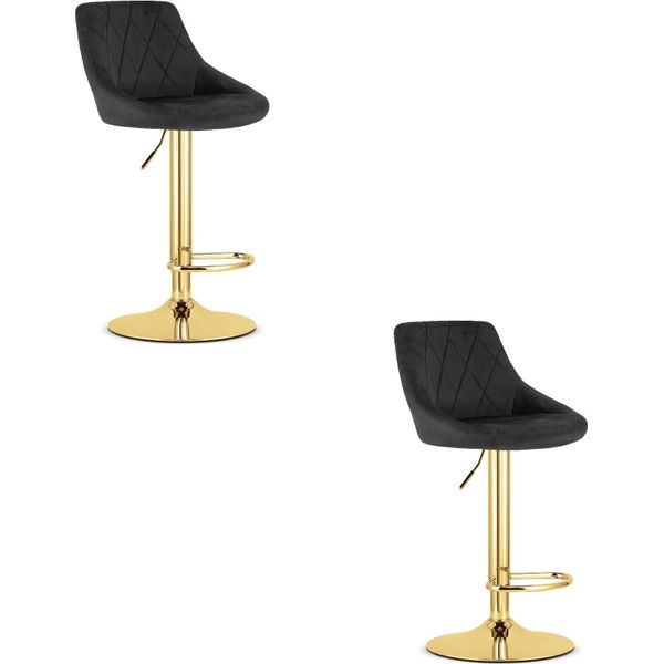 Hocker Kast - Velluto Nero / Base Oro X 2-image