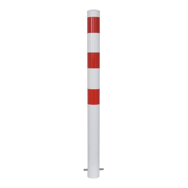 Schake Absperrpfosten Typ 489B, Ortsfest, Ø 89Mm, Zum Einbetonieren, Weiß / Rot)-image