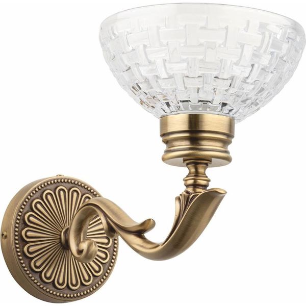 Casa Padrino Lampada Da Parete Barocca In Ottone Patinato H. 22 Cm - Luci Barocche-image