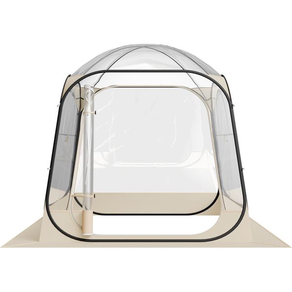 Succebuy Tenda Trasparente, 183X183X195 Cm, Tenda Pop-Up Per 5-6 Persone, Tenda Sportiva Con Tappetino E Copertura Superiore, Tenda A Cupola Per Esterni, Riparo Da Campeggio Per Eventi, Pesca E Attività Ricreative-image