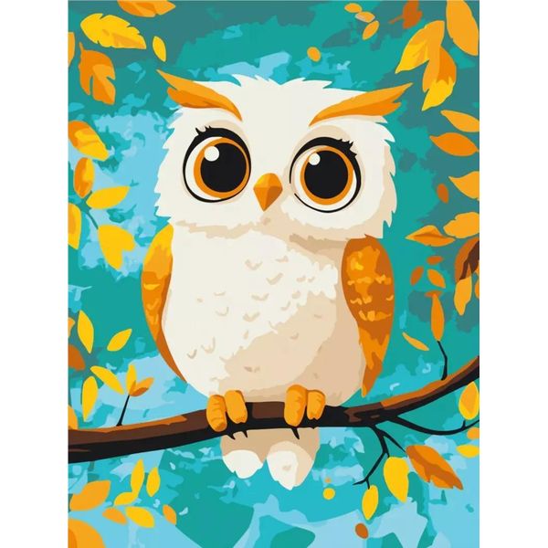 Pittura Per Numeri Brushme 30X40 Cm Gufo Per Bambini-image