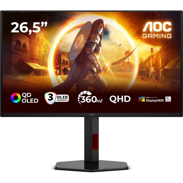Aoc G4 Q27G4SDR Monitor Pc 67,3 Cm (26.5") 2560 X 1440 Pixel Quad Hd QD-OLED Nero, Rosso"-image