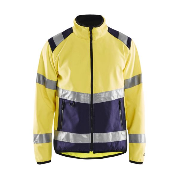 BlakläDer Warnschutz-Softshell-Jacke, Gelb / Marineblau, Unisex-GrößE: M (487725163389M)-image