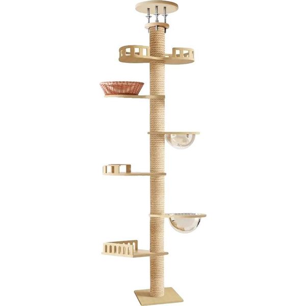 Albero Per Gatti, Regolabile In Altezza, Design A Più Strati, 1-image