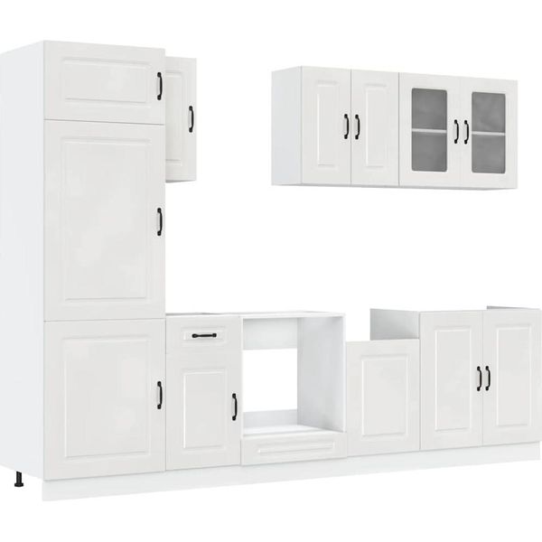 Syfax™ Set Mobili Da Cucina 8 Pz Kalmar Bianchi Lucido In Truciolato-image