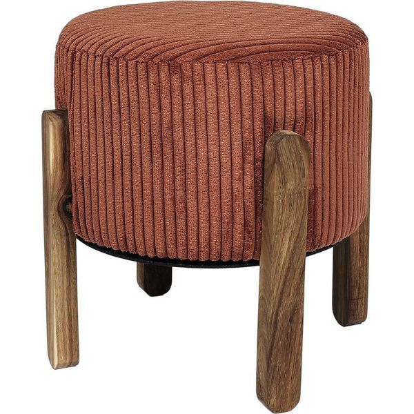 Howhomely | Sgabello - Sgabello Imbottito - 35 X 35 X 35 Cm - Colore Rame - Pouf Di Seduta - Rotondo-image