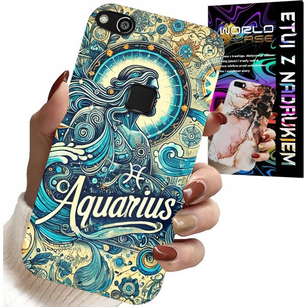 Custodia Per Huawei P10 Lite - Segno Zodiacale, Acquario, Retro Astronomico-image