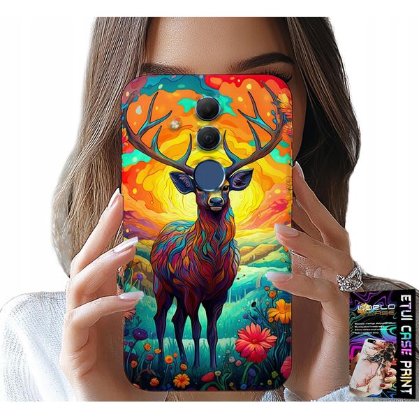 Custodia Per Huawei Mate 20 Lite - Disegni Colorati Cervi Alci Animali Della Foresta-image