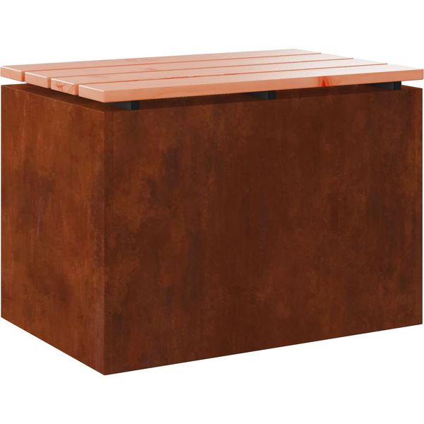 Syfax™ Panchina Da Giardino Ruggine 60 X 40 X 43 Cm Acciaio Corten-image