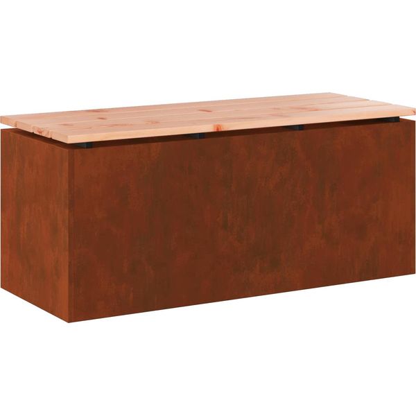 Vidaxl Panchina Da Giardino In Acciaio Resistente Alle Intemperie 100 X 40 X 43 Cm-image