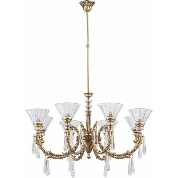 Casa Padrino Lampadario Barocco In Ottone Patinato Ø 81 Cm - Lampadario In Stile Barocco-image
