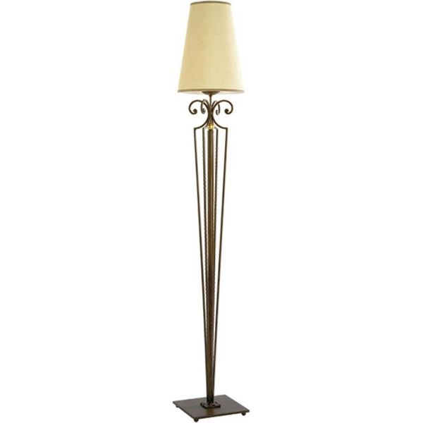 Casa Padrino Lampada Da Terra Barocca Ruggine / Oro / Panna Ø 30 X H. 180 Cm - Magnifica Lampada Da Terra In Metallo In Stile Barocco Con Paralume Rotondo - Qualità Lussuosa - Italy-image