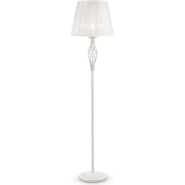 Casa Padrino Lampada Da Terra Barocca Bianco/Oro Ø 38 X H. 165 Cm - Lampada Da Terra Barocca In Metallo Con Paralume Rotondo - Luci Barocche - Nobile & Magnifico-image