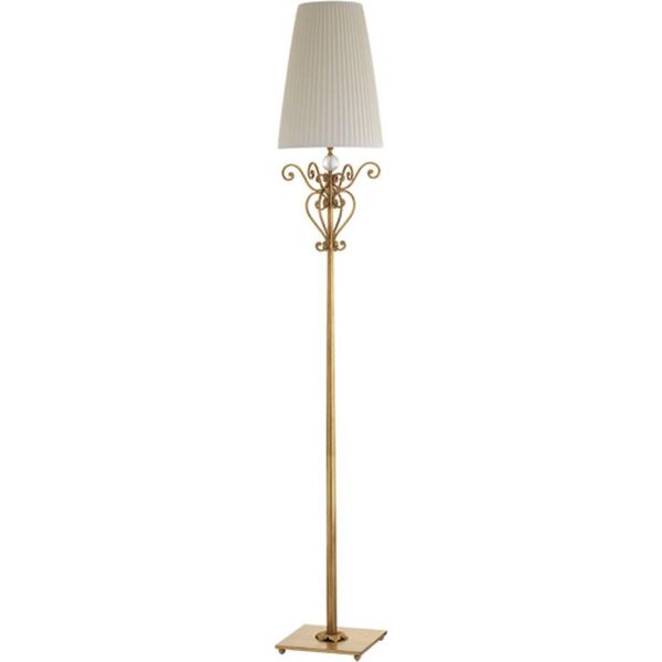 Casa Padrino Lampada Da Terra Barocca Oro/Bianco Ø 30 X H. 185 Cm - Magnifica Lampada Da Terra In Metallo In Stile Barocco Con Paralume Rotondo - Qualità Lussuosa - Italy-image