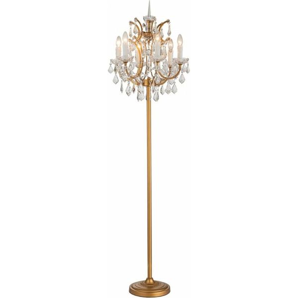 Casa Padrino Lampada Da Terra In Cristallo Barocco Oro H. 175 Cm - Luci Barocche In Cristallo-image