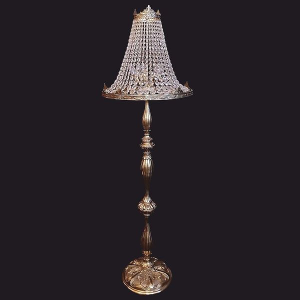 Casa Padrino Lampada Da Terra In Cristallo Barocco Ottone H. 162 Cm - Luci Barocche-image