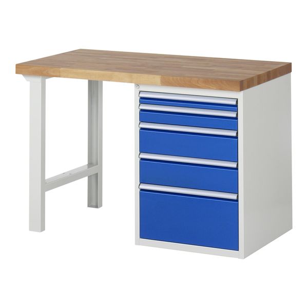 Rau Werkbank Modell 7511 Mit 5 Schubladen Bxtxh 1250X700X840Mm (03-7511A1-127B4S.11)-image