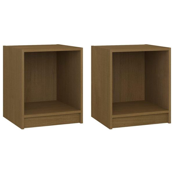 Syfax™ Comodini Marrone Ambra 2 Pz 35,5X33,5X41,5 Cm In Legno Di Pino-image