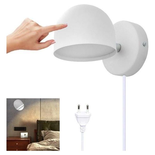 Lampada Da Parete Led Dimmerabile Con Comando Touch E Regolabilità A 360° - Luce Bianca Calda Per Uso Domestico-image