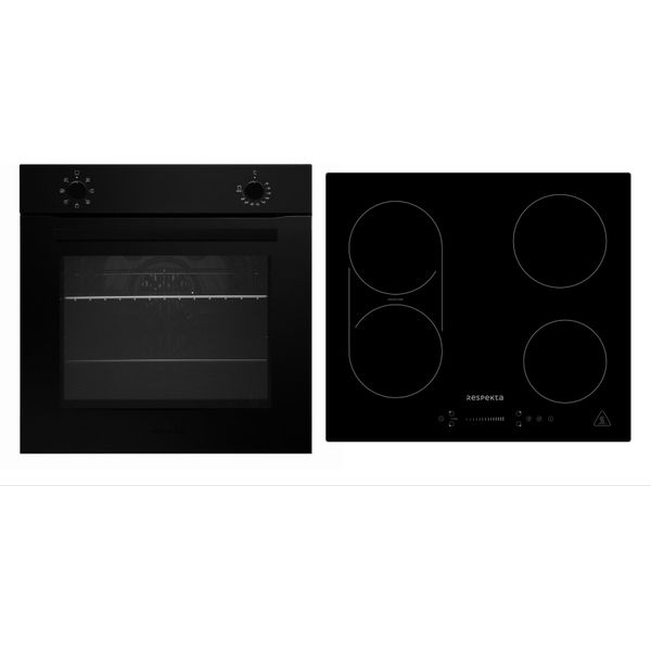Forno Cucina Nero Opaco Piano Cottura Induzione Incasso Autosufficiente Senza Cornice Respekta-image
