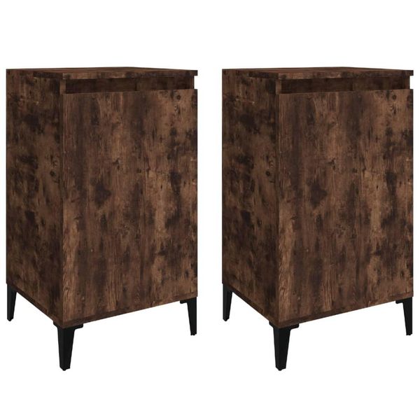 Syfax™ Comodini 2 Pz Rovere Fumo 40X35X70 Cm In Legno Multistrato-image