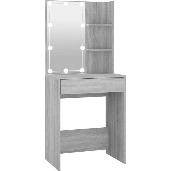 Syfax™ Toeletta Con Led Grigio Sonoma 60X40X140 Cm-image