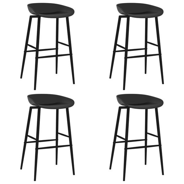 The Living Store Sgabelli Da Bar 4 Pezzi. Colore Nero-image