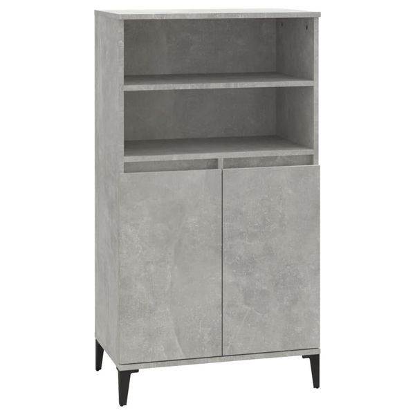 Maison Exclusive - Credenza Alta Grigio Cemento 60X36X110 Cm Materiale Ligneo-image