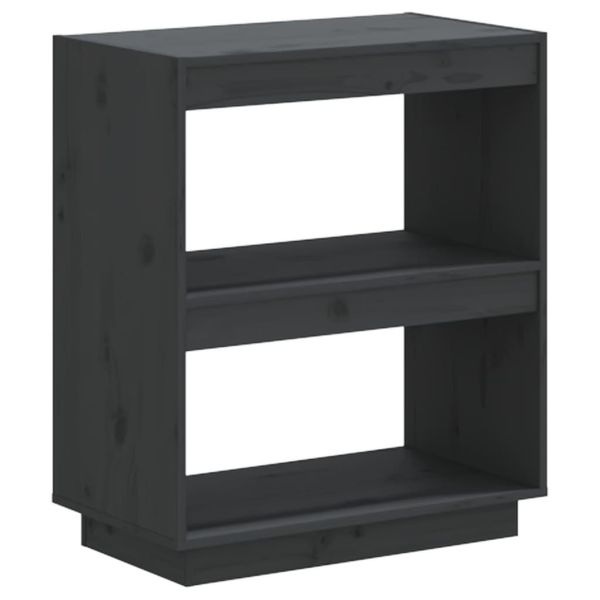Syfax™ Libreria Grigia 60X35X71 Cm In Legno Massello Di Pino-image