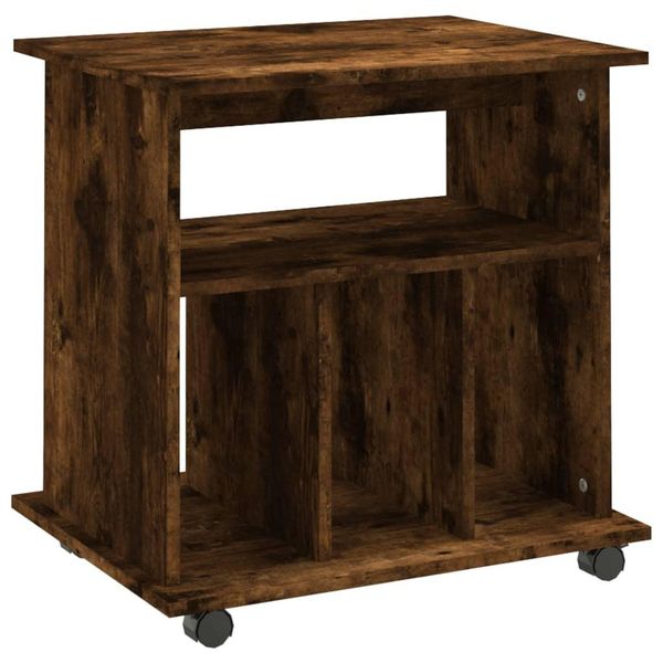 Vidaxl Armadio A Rotelle Rovere Fumé 60X45X60 Cm Materiale A Base Di Legno-image