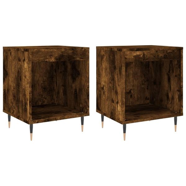 Syfax™ Comodini 2Pz Rovere Fumo 40X35X50 Cm In Legno Multistrato-image