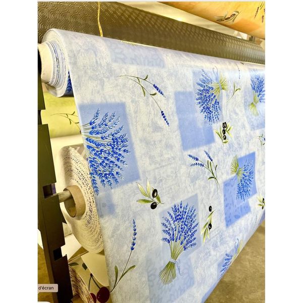 Tovaglie Toile CiréE - Promo Linge - Pvc - 140 X 140 Cm - Blu-image