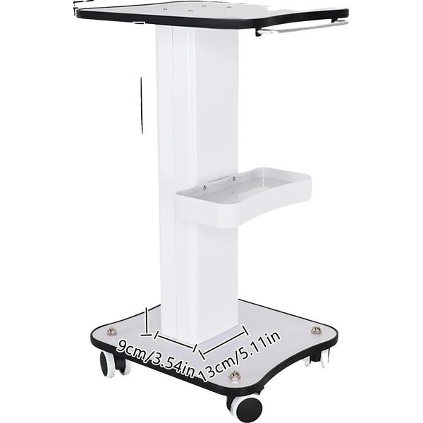 Carrello Da Salotto, 4 Ruote, Struttura Resistente In Legno E Metallo, Bianco-image