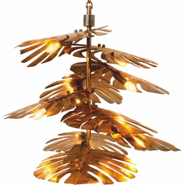 Casa Padrino Lampadario In Ottone Vintage H. 58 Cm - Lampadario Per Hotel E Ristoranti-image