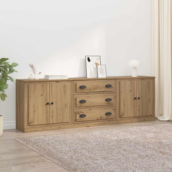 Maison Exclusive - Credenza 3 Pezzi Artisan-Eiche 70 X 35,5 X 67,5 Cm-image
