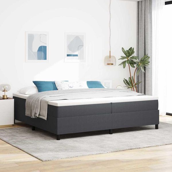 Maison Exclusive - Letto A Molle Grigio Scuro E Bianco 200 X 200 Cm-image