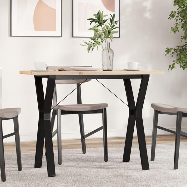 Maison Exclusive - Tavolo Da Pranzo Telaio A Y 100X50X75,5 Cm Legno Pino E Acciaio-image