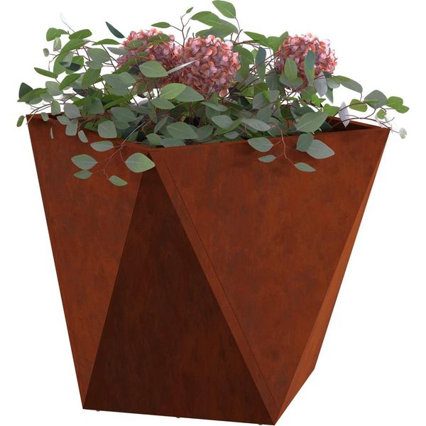 Vidaxl Fioriera Rusty 50 X 50 X 50 Cm Acciaio Resistente Alle Intemperie-image