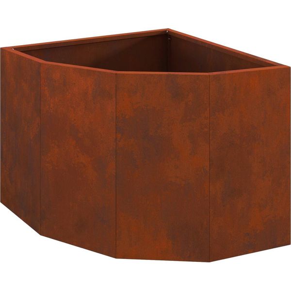 Vidaxl Fioriera Angolare Rusty 45 X 45 X 35 Cm Acciaio Resistente Alle Intemperie-image