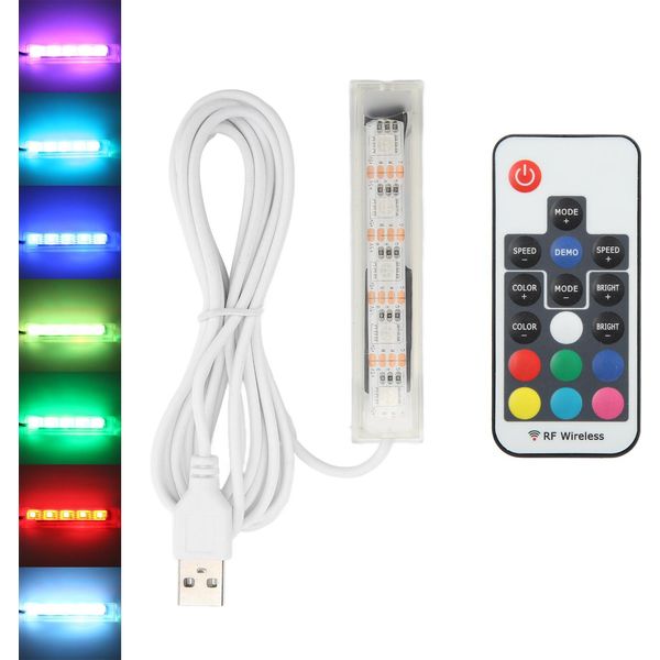 Luce Per Acquario, Pratico Telecomando, Luce Led, Cambia Colore, Luminosità E Velocità, Lampada Led Fishbowl Per Globo Di Pesci, Piccoli Acquari E Scrivanie D'ufficio (Luci Telecomandate)-image