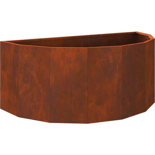 Vidaxl Fioriera Rusty 90 X 45 X 35 Cm Acciaio Resistente Alle Intemperie-image
