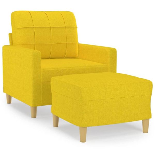 Syfax™ Poltrona Con Poggiapiedi Giallo Chiaro 60 Cm In Tessuto-image