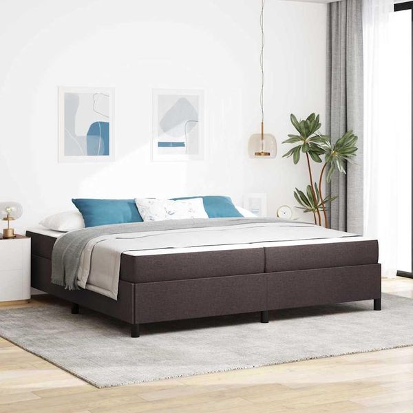 Maison Exclusive - Letto Boxspring Marrone Scuro 200 X 200 Cm Tessuto-image