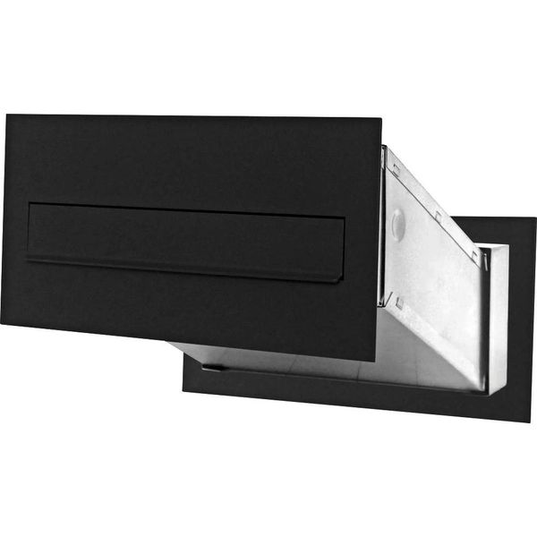 Cassetta Da Incasso Passante 6PN Nero Profondità 260-410Mm Cassetta Postale Da Esterno Con Mascherina 2 Chiavi Incluse Posta Da Esterno Buca Lettere-image